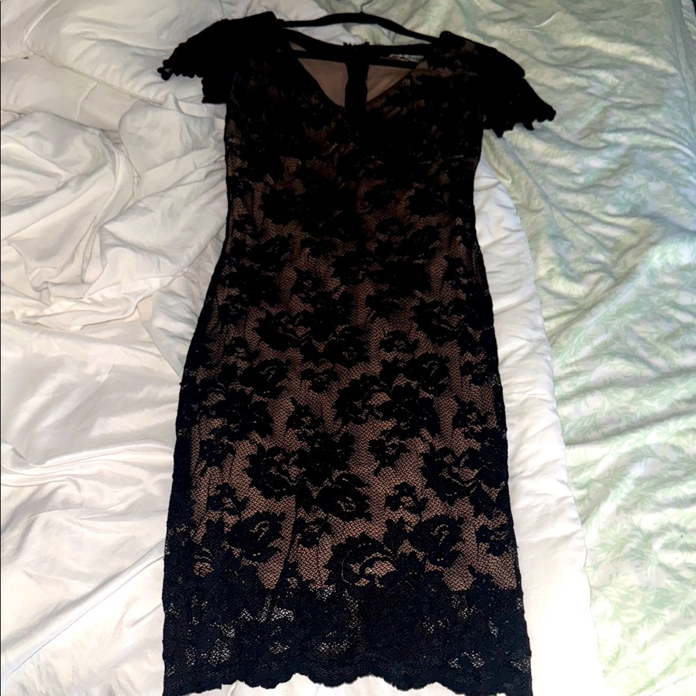 Aspeed Black Lace Midi Dress Vintage